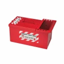 Brady 17 Padlock Lockout Station Heavy Duty Steel Red Metal Storage Lock Box METAL STORAGE LOCK BOX,SMALL,RED