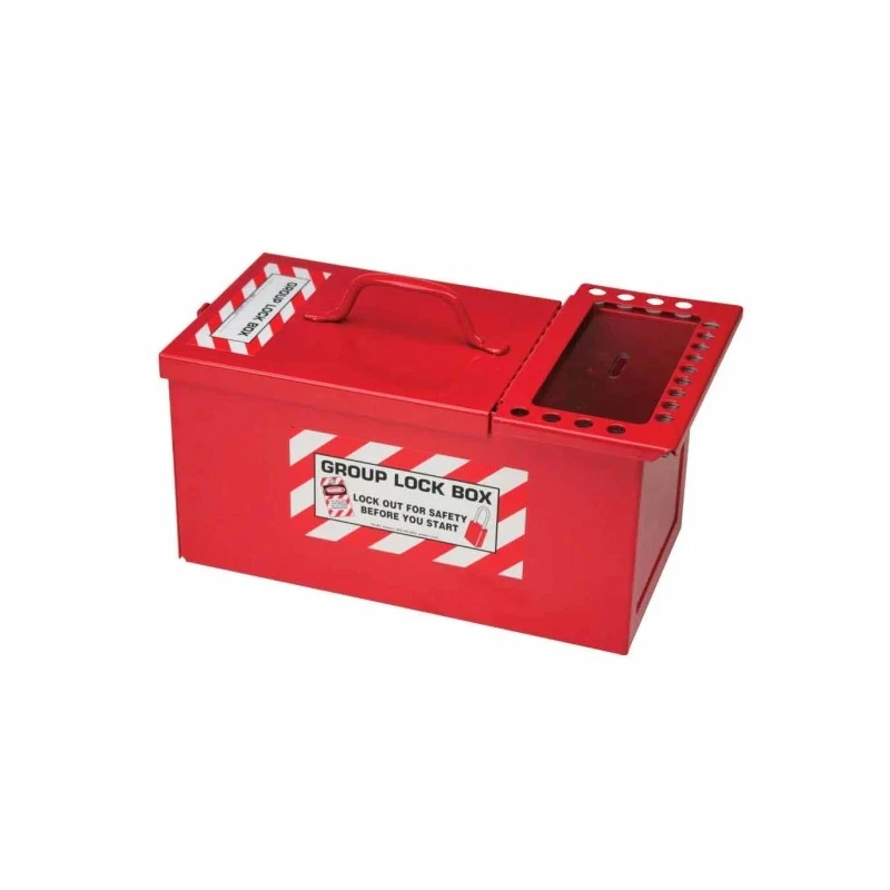 Brady 17 Padlock Lockout Station Heavy Duty Steel Red Metal Storage Lock Box METAL STORAGE LOCK BOX,SMALL,RED