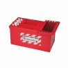 Brady 17 Padlock Lockout Station Heavy Duty Steel Red Metal Storage Lock Box METAL STORAGE LOCK BOX,SMALL,RED
