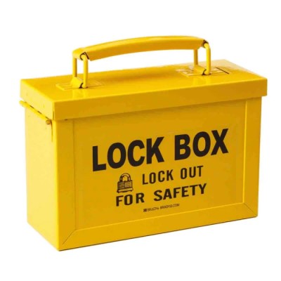 Brady Steel Portable Group Lock Box Yellow 13 Padlocks Capacity STEEL PORTABLE GROUP LOCK BOX YLW