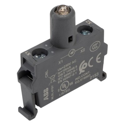 ABB MLBL Series Light Block LED Block 230V AC Yellow Illumination 10mm Width 1SFA611621R2073