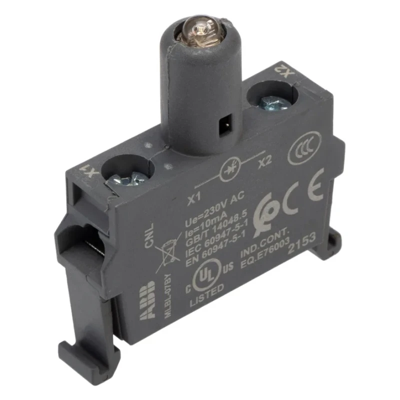 ABB MLBL Series Light Block LED Block 230V AC Yellow Illumination 10mm Width 1SFA611621R2073