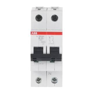 ABB System Pro M Compact S200 Miniature Circuit Breaker 1-Pole 20A Type B 400V AC 12V DC 2CDS251103R0205+N S201 B 20A NAD