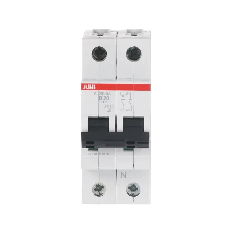 ABB System Pro M Compact S200 Miniature Circuit Breaker 1-Pole 20A Type B 400V AC 12V DC 2CDS251103R0205+N S201 B 20A NAD