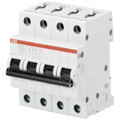 ABB System Pro M Compact S200 Miniature Circuit Breaker, 4-Pole, 25A, Type Z Tripping 2CDS254001R0518 S204 Z 25A - 10 KA