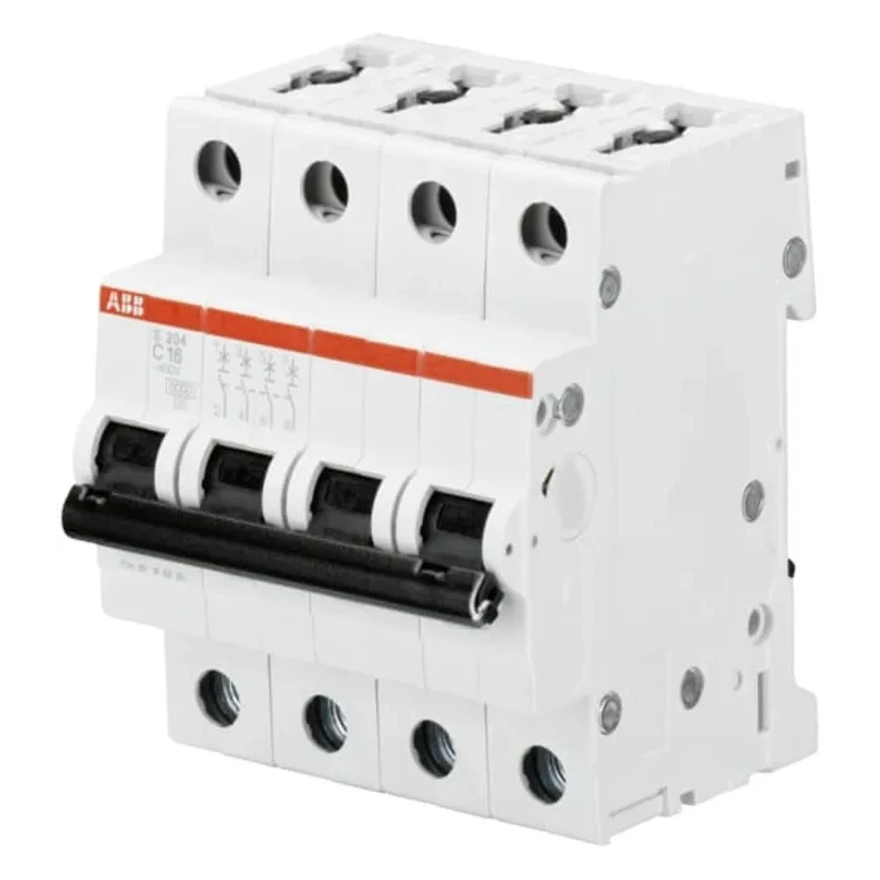 ABB System Pro M Compact S200 Miniature Circuit Breaker, 4-Pole, 1.6A, Type C, 400V AC, 440V DC, 6 kA 2CDS254001R0974