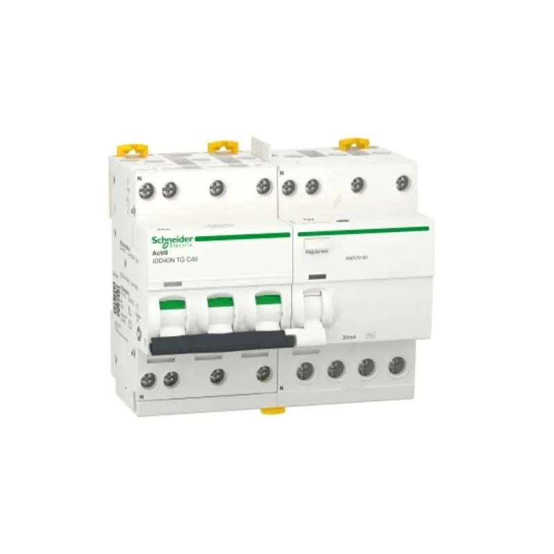 Schneider Electric Residual Current Circuit Breaker with Overload Protection, 40A Current Rating, 3-Pole, 30 mA Trip A9DV3740