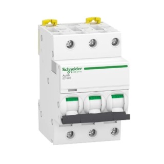 Schneider Electric Acti9 iDT40 Miniature Circuit Breaker, 3-Pole, 16A, Type C, 400V AC, 10 kA Breaking Capacity A9P24316