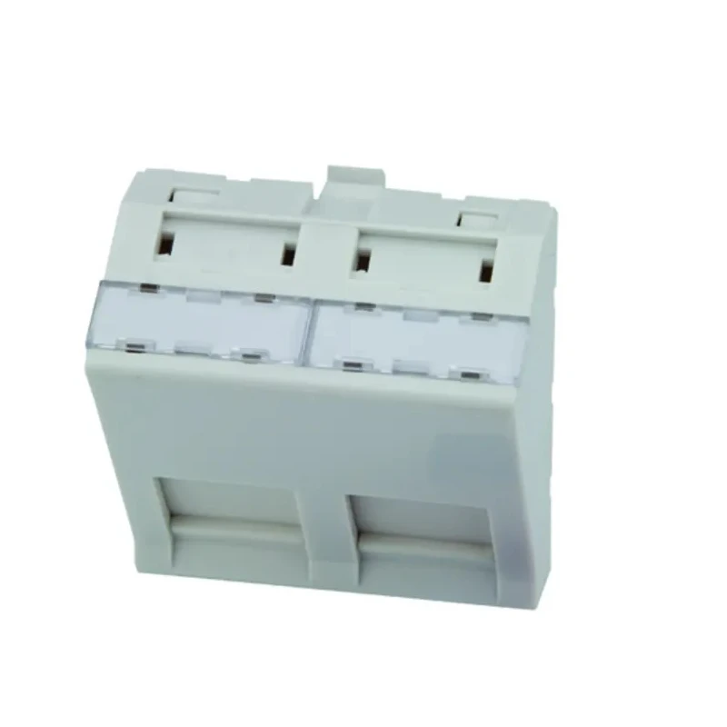 Telegartner Network Faceplate Flush Mount 2 Outlets RJ45 Shuttered White Plastic H02010C0063