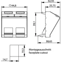 Telegartner Network Faceplate Flush Mount 2 Outlets RJ45 Shuttered White Plastic H02010C0063