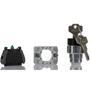 RS PRO Key Selector Switch 1 NO Contact 22.5 mm Cutout Diameter 2 Positions Maintained 238-3956