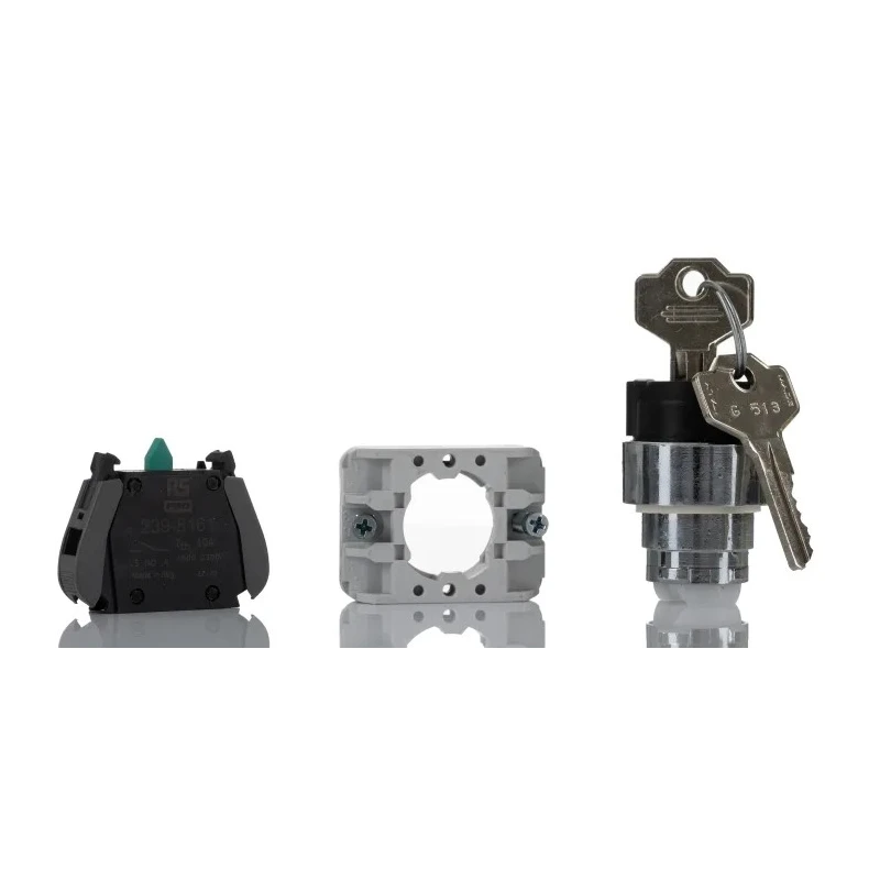 RS PRO Key Selector Switch 1 NO Contact 22.5 mm Cutout Diameter 2 Positions Maintained 238-3956