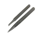 RS PRO 120mm Low Carbon Austenitic Steel Straight Tweezer Set 2 Piece Anti-Magnetic Anti-Acid 238-0672