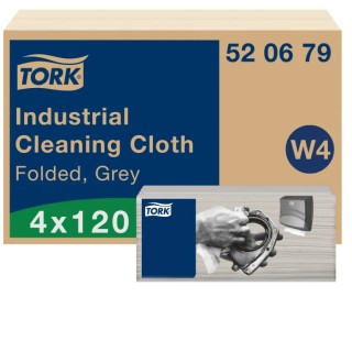 Tork Grey Non-Woven Fabric Cloths for Industrial Cleaning, Dry Use, Box of 120 Per Pack, 415 x 355 mm, Repeat Use 520679