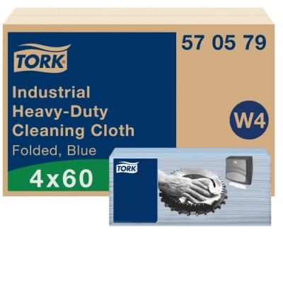 Tork Blue Non-Woven Fabric Heavy Duty Cleaning Cloths Dry Use Box of 60 41.5 x 35.5 CM 570579
