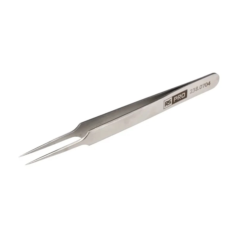 RS PRO 110mm Low Carbon Austenitic Steel Straight Tweezer 238-0704