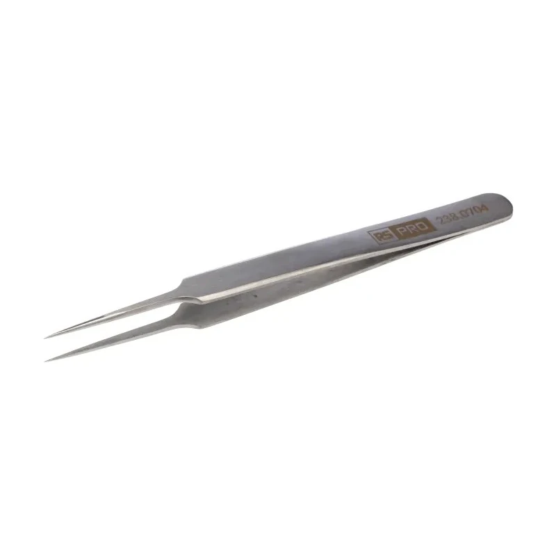 RS PRO 110mm Low Carbon Austenitic Steel Straight Tweezer 238-0704