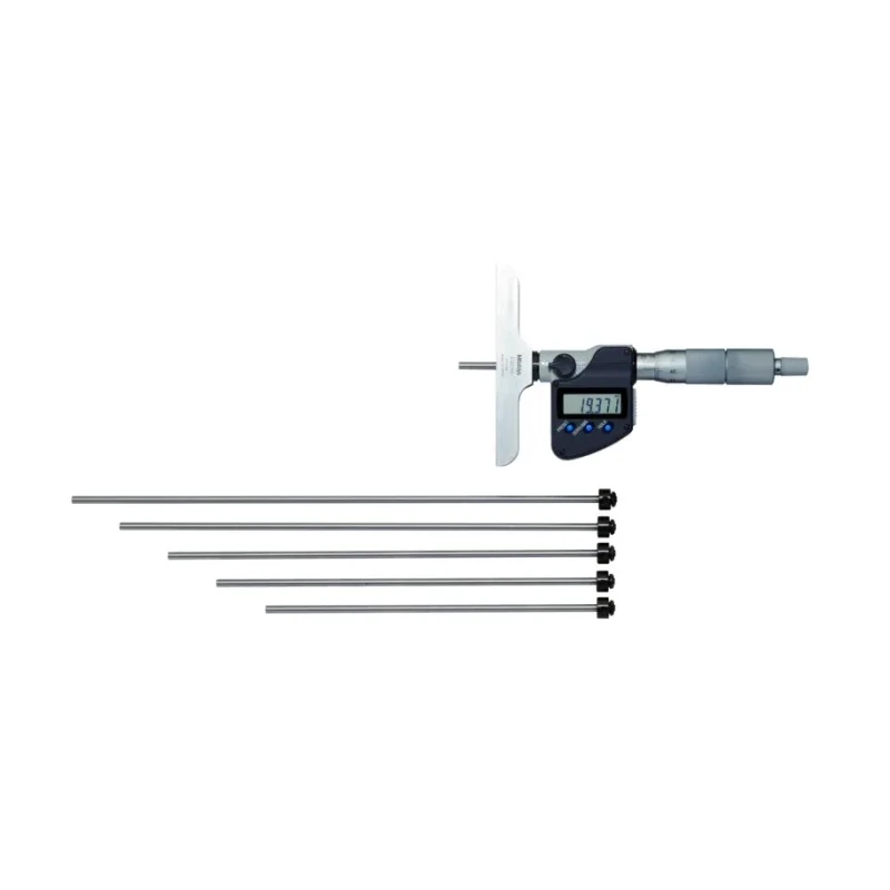 Mitutoyo 150 mm Metric Depth Gauge Micrometre Model , ±0.003 mm Accuracy, 0.001 mm Resolution, Carbide Tipped 329-250-30