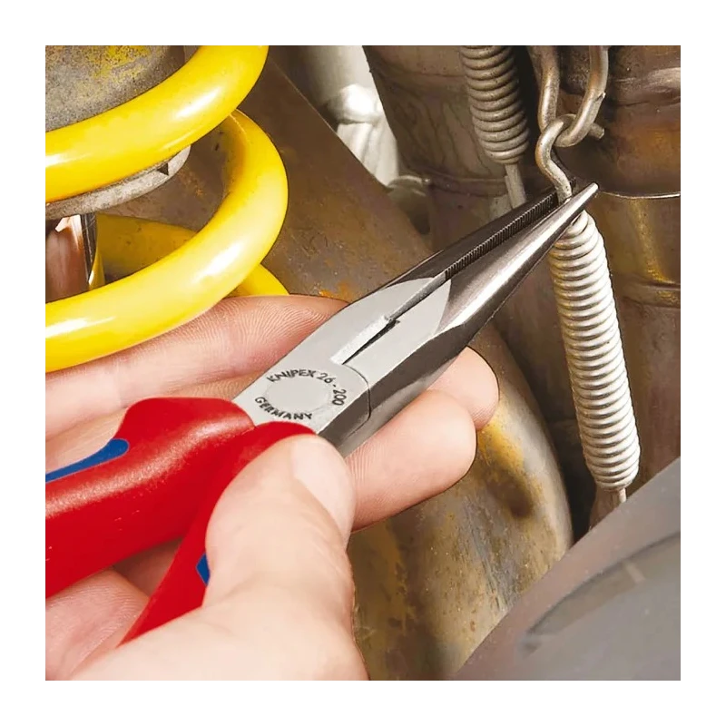 Knipex Long Nose Plier Plastic Coated Handle Vanadium Electric Steel 200mm Length 73mm Jaw 26 13 200