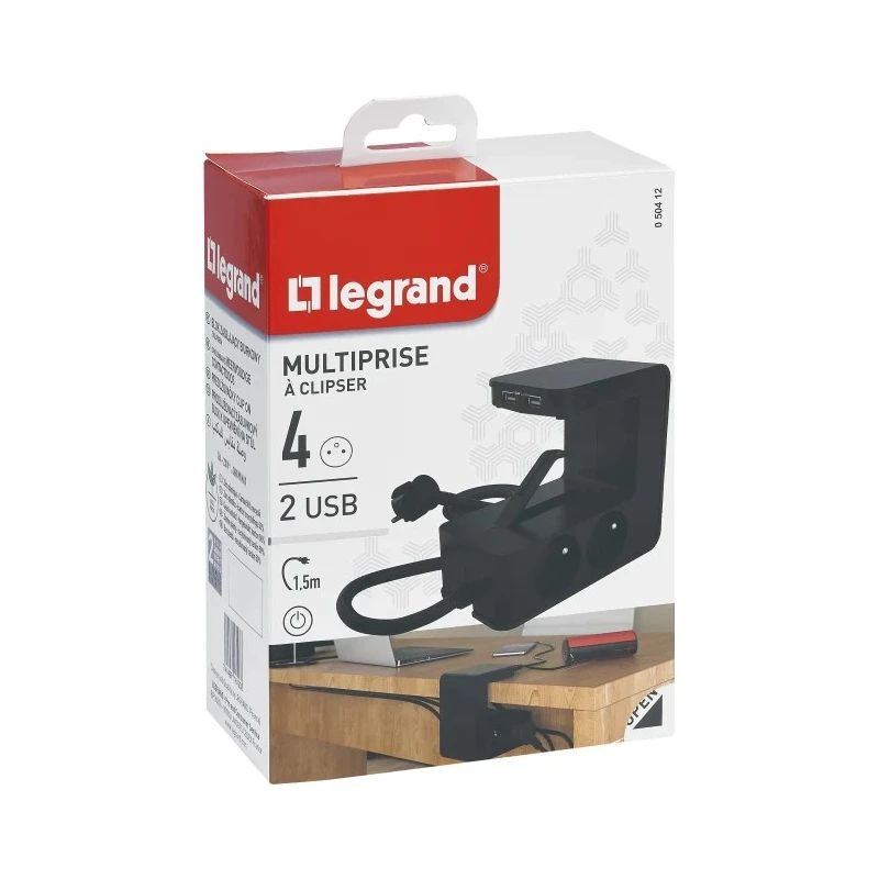 Legrand Extension Lead 1.5 m Cable Length 4 Socket Type E Plug 16 A RoHS Compliant 050412