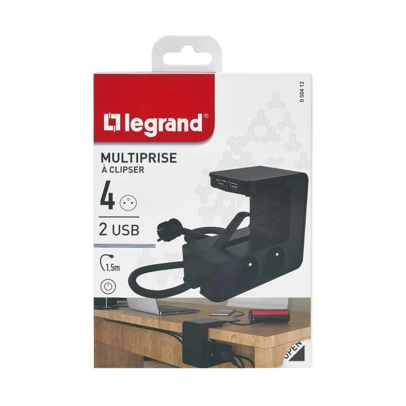 Legrand Extension Lead 1.5 m Cable Length 4 Socket Type E Plug 16 A RoHS Compliant 050412