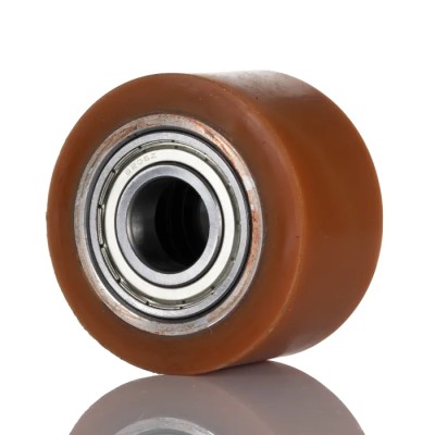 LAG Orange Polyurethane Trolley Wheel 500 kg Load Capacity, 82mm Diameter, 51mm Width, 25mm Bore, Steel Hub with 1698 CC