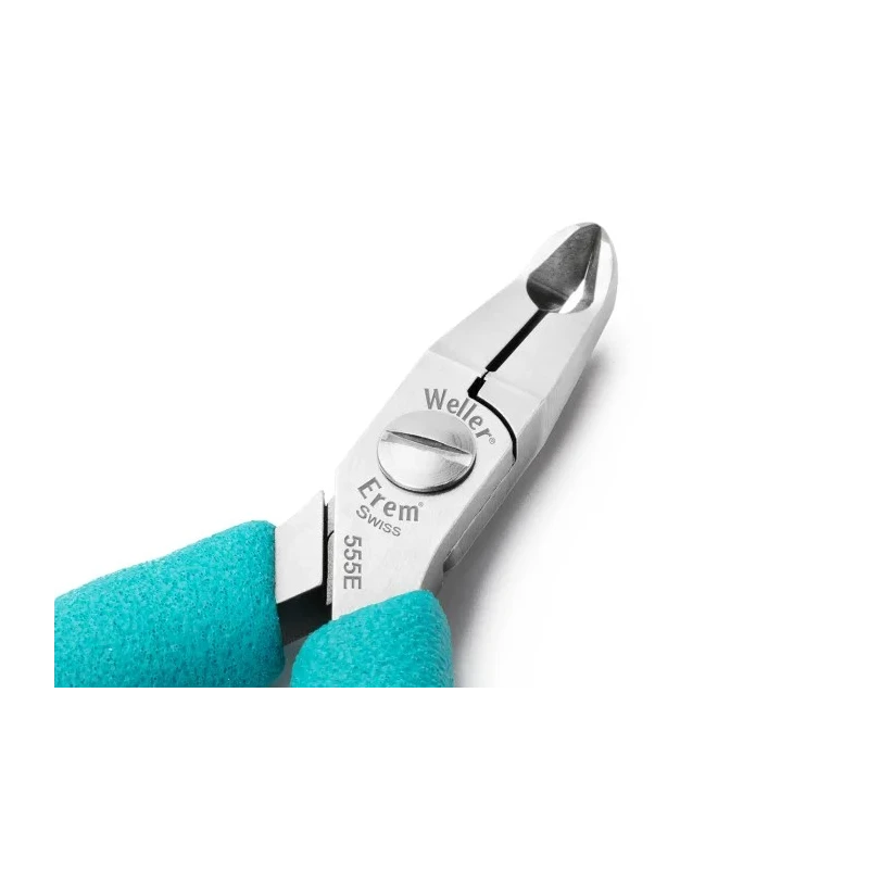 Erem ESD Flush Tip Cutter, Oblique Hand Tool, 120mm Length, High Grade Special Tool Steel Jaws, 1.2mm Cutting Capacity 555E