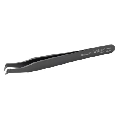 Erem 4.5in Carbon Steel Oblique ESD Safe Tweezer B15AGS