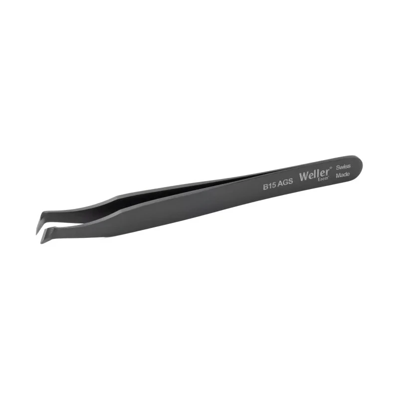 Erem 4.5in Carbon Steel Oblique ESD Safe Tweezer B15AGS