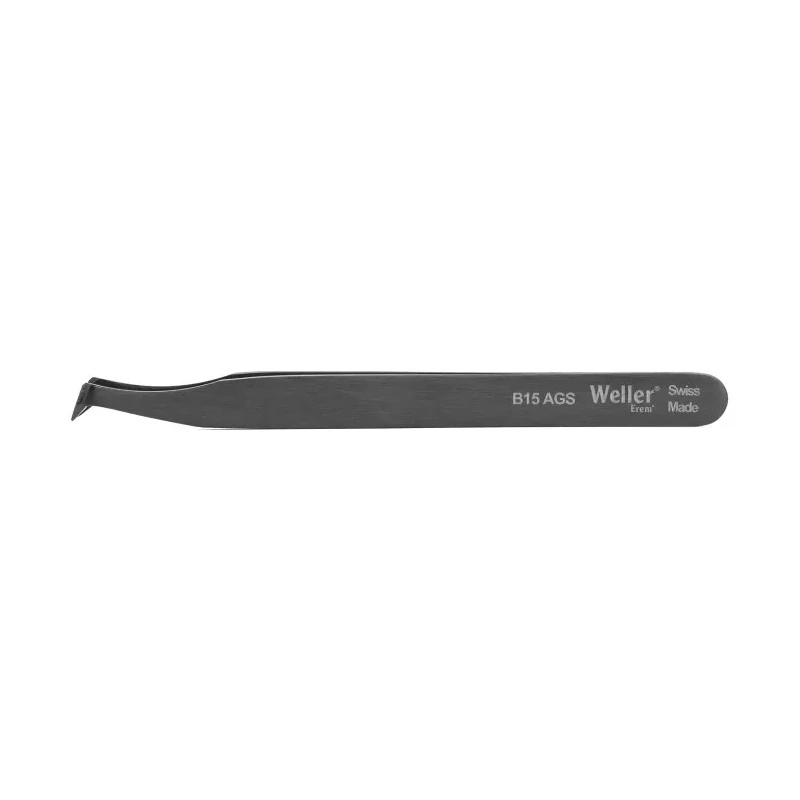 Erem 4.5in Carbon Steel Oblique ESD Safe Tweezer B15AGS