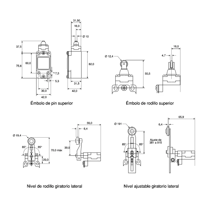 Honeywell Technologies GLA Series Roller Lever Limit Switch 1 NO/1 NC IP67 Die Cast Zinc Housing 600V ac 