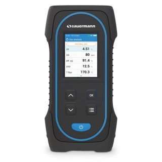 SAUERMANN. Combustion Gas Analyser, Colour Display, Lithium-ion Battery 8h, 2000 ppm CO Accuracy, 200 mbar SICA 030 KIT 2AS