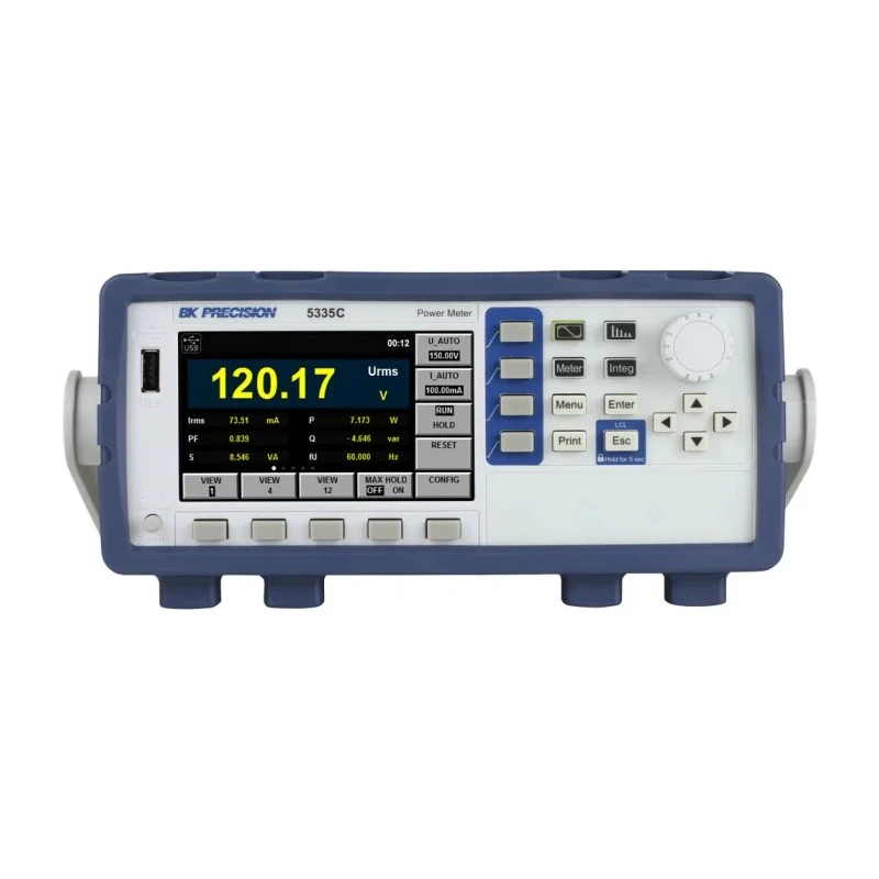 BK Precision Single-Phase AC/DC Power Meter, 12 kW Max, 600 Vrms, 20 Arms, LCD Display BK5335C