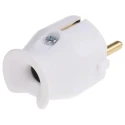 Kopp 16A 250V Type F German Schuko Mains Plug Cable Mount Polymer Body White Screw Termination 1757.0200.0