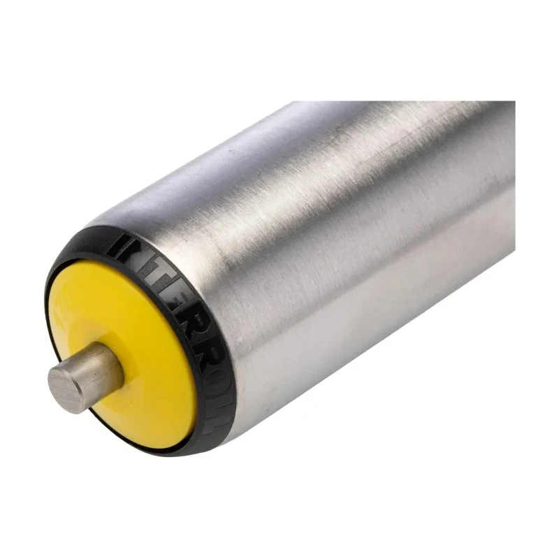 Interroll Stainless Steel Round Conveyor Roller Spring Loaded 50 mm Diameter x 400 mm Length, 840 N Dynamic 17XQNAAKAC - 400