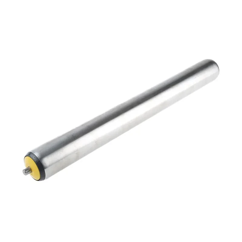 Interroll Stainless Steel Round Conveyor Roller Spring Loaded 50 mm Dia. x 450 mm L with 10 mm Spindle 17XQNAAKAC - 450