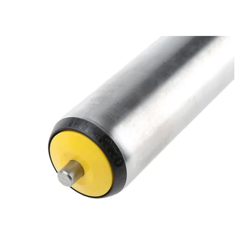 Interroll Stainless Steel Round Conveyor Roller Spring Loaded 50 mm Dia. x 450 mm L with 10 mm Spindle 17XQNAAKAC - 450