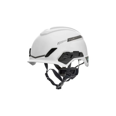 MSA Safety V-Gard White Safety Helmet High Performance Polyethylene Ventilated Adjustable Chin Strap Included 10194783