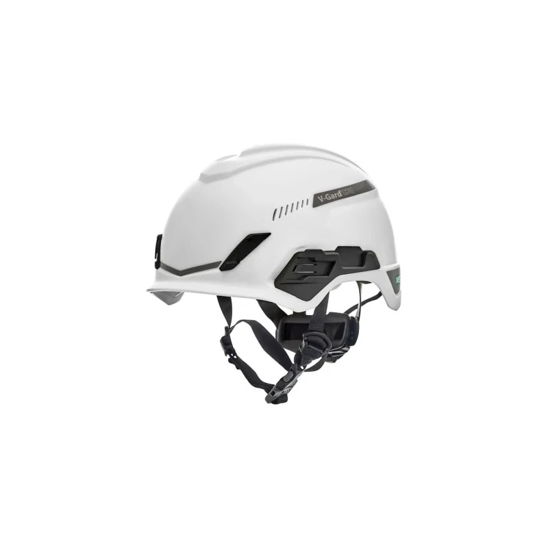 MSA Safety V-Gard White Safety Helmet High Performance Polyethylene Ventilated Adjustable Chin Strap Included 10194783