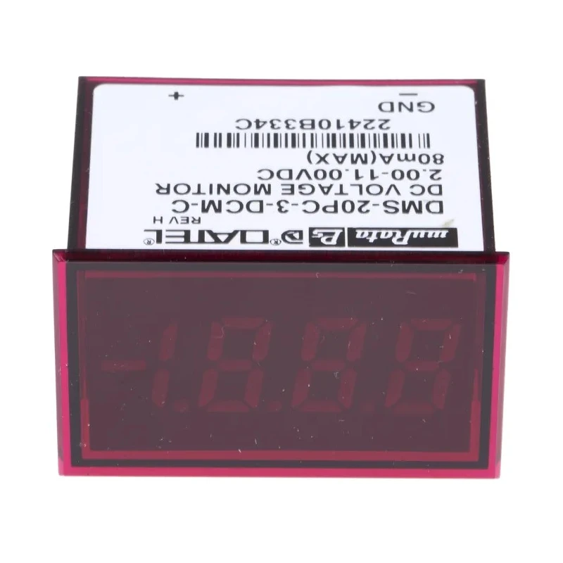 Murata Power Solutions Digital Voltmeter DC, 5V Battery, Cutout 21.29x33.93mm, Depth 24.4mm, Max 60°C DMS-20PC-3-DCM-C