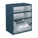 Raaco Drawer Storage Unit 8, Steel Frame, Polypropylene Drawers, Blue, 435 mm x 357 mm x 255 mm 137584