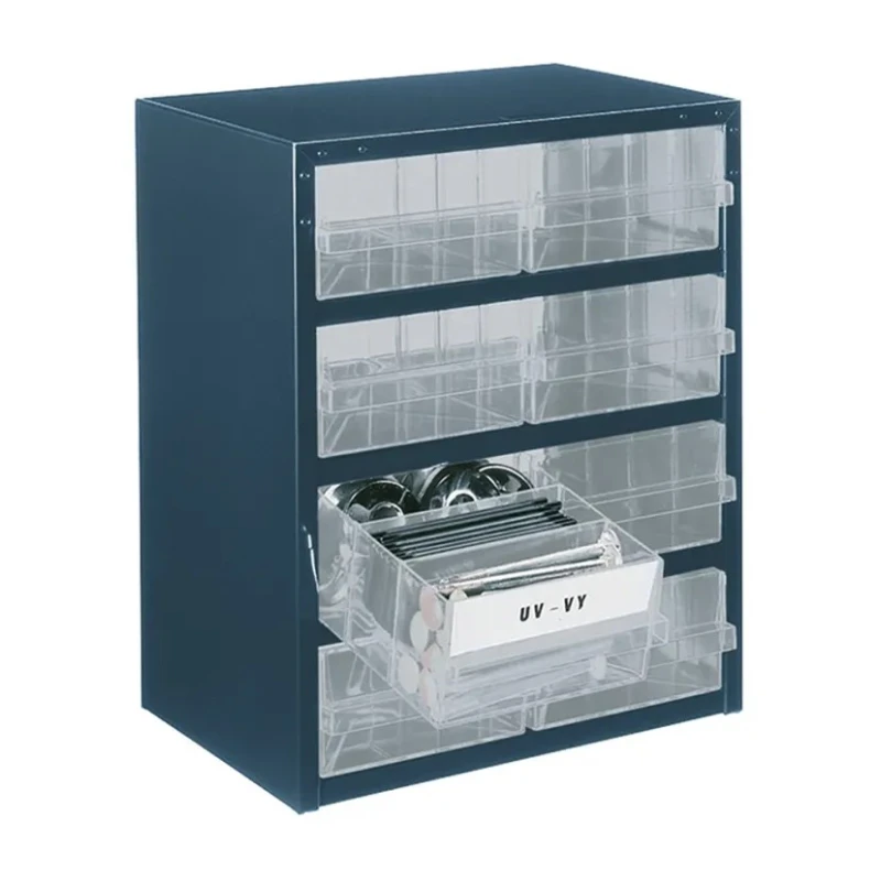 Raaco Drawer Storage Unit 8, Steel Frame, Polypropylene Drawers, Blue, 435 mm x 357 mm x 255 mm 137584