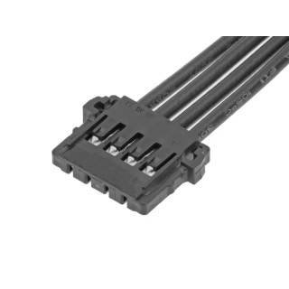 Molex Wire to Board Cable 4 Way Female Picolock to 4 Way Female Picolock, Black Polyamide Jacket, 100 mm Length 219656-2041