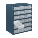 Raaco Drawer Storage Unit 24 with Steel Frame Blue, 435 mm x 357 mm x 255 mm 137577