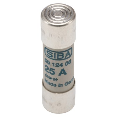 SIBA 25A Ceramic Cartridge Fuse 14 x 51 mm 690V AC Fast Acting URZ Series 50-124-06/25A