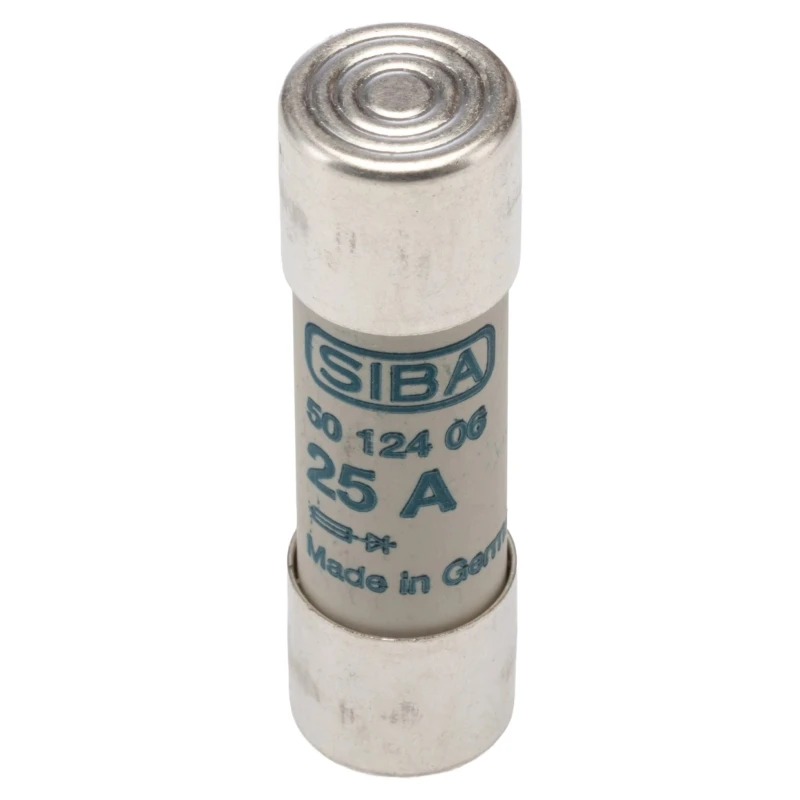SIBA 25A Ceramic Cartridge Fuse 14 x 51 mm 690V AC Fast Acting URZ Series 50-124-06/25A