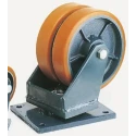 LAG Swivel Castor 200 mm Wheel Diameter 2000 kg Capacity Polyurethane Tyre Cast Iron Hub 7474