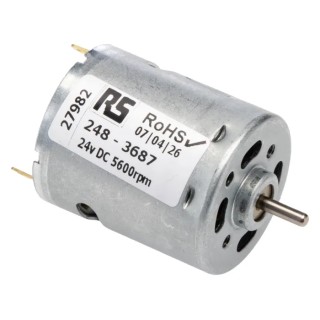 Mellor Electric Brushed DC Motor, 24V DC, 2.3 Ncm Torque, 5600 RPM RS360
