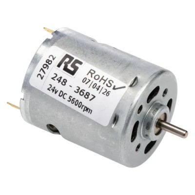 Mellor Electric Brushed DC Motor, 24V DC, 2.3 Ncm Torque, 5600 RPM RS360