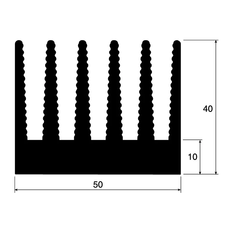 Fischer Elektronik Aluminium Heatsink Black Anodised 2.4°C/W Thermal Resistance 75 mm x 50 mm x 40 mm SK434/75SA